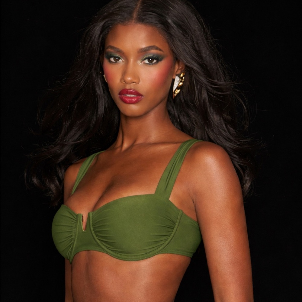 Olive Green Sweetie Bikini top - Picture 3 of 7